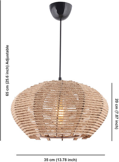 Verstellbar Hängelampe Beige mit Fassung E27