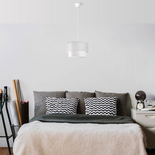 Cake Pendant Light White 30x65cm
