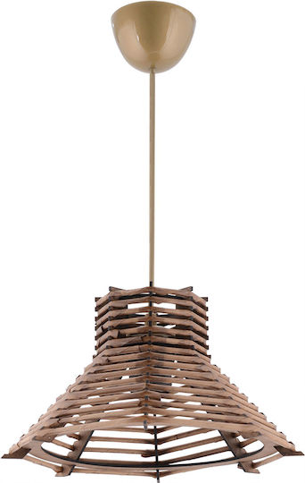Hope Adjustable Pendant Light Brown with Socket E27 27x27x55cm