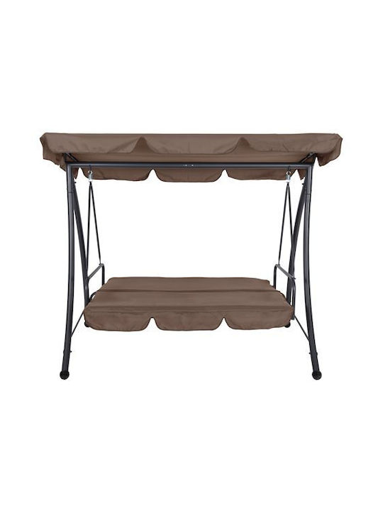 Likid Качулка с основа и възглавница Двуместна Метал Grey-Brown Д200xШ120xВ164см