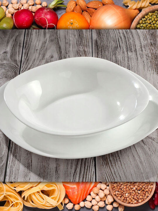 Kadax Teller Untiefe Platz Weiß 28x28cm 3Stück