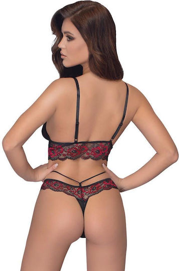 Sexy Σετ Εσωρούχων με Δαντέλα Μαύρο 2τμχ