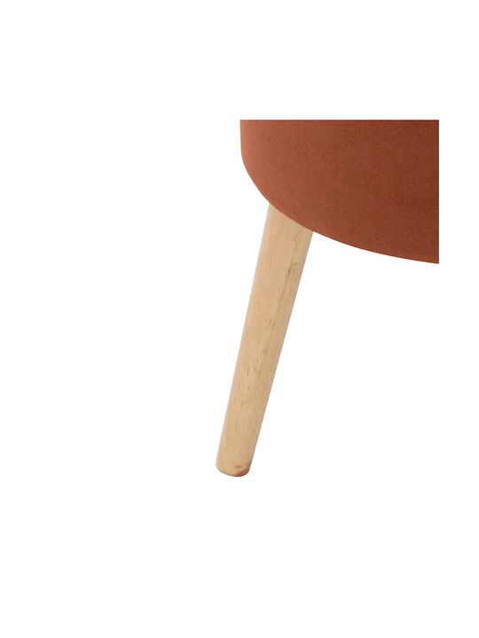 Living Room Stool with Storage Space Upholstered in Fabric Tess Ambre 37x37x43.5cm