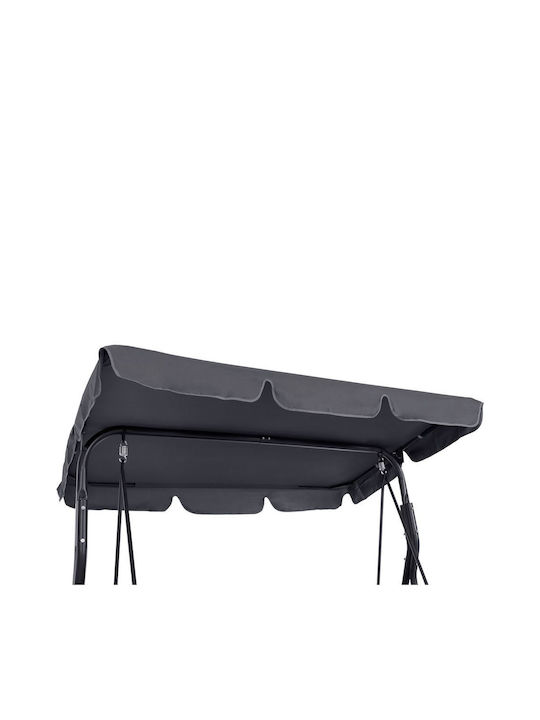 Likid Garten & Veranda Schaukel mit Basis und Kissen 3 Sitze Metallisch Gray L170xB110xH153cm