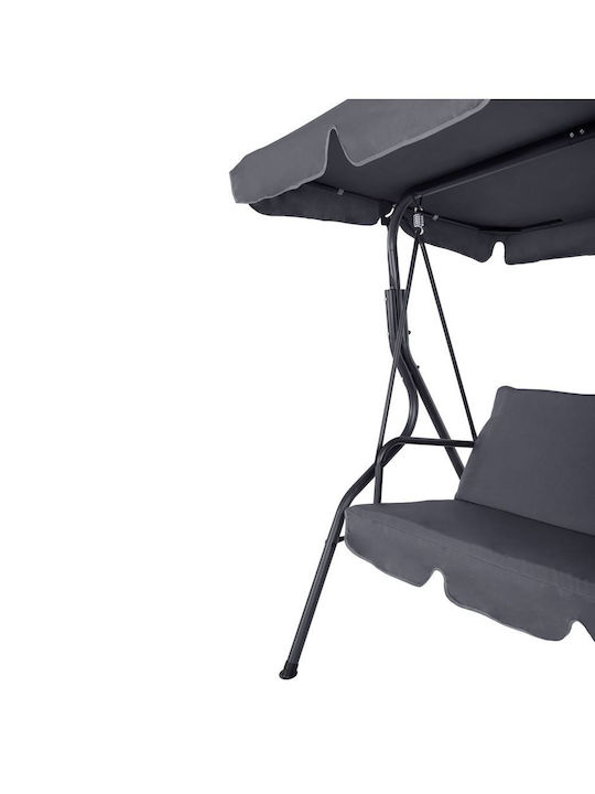 Likid Garten & Veranda Schaukel mit Basis und Kissen 3 Sitze Metallisch Gray L170xB110xH153cm