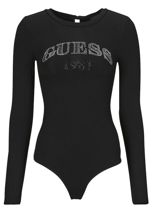Long Sleeve Bodysuit Slim Fit Black