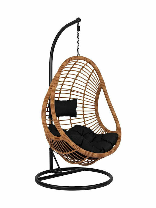 Callie Κούνια Φωλιά με Βάση και Μαξιλάρι Rattan Καφέ Αντοχής έως 130kg Μ105xΠ105xΥ195cm
