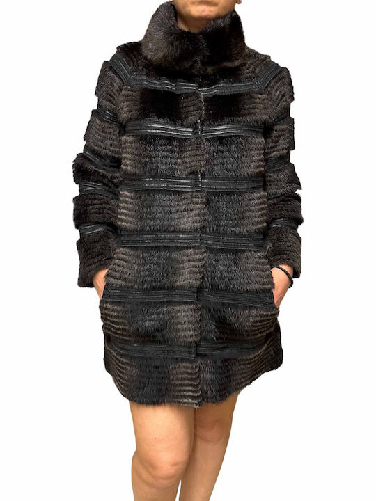Scurtă Blană de damă Charcoal