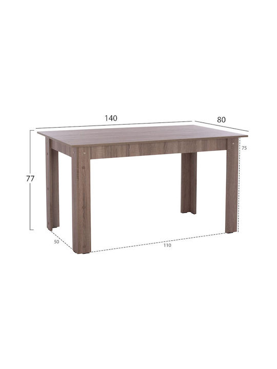 Τραπέζι Κουζίνας με 4 Καρέκλες 140x80εκ. Sonoma / Μπεζ