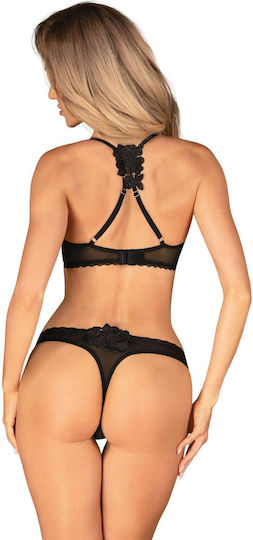 Latinesa Sexy Seturi De Lenjerie Sexy Cu Transparență Negru 2 Bucăți
