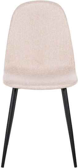 Leonardo Dining Room Fabric Chair Beige 42x49x84cm