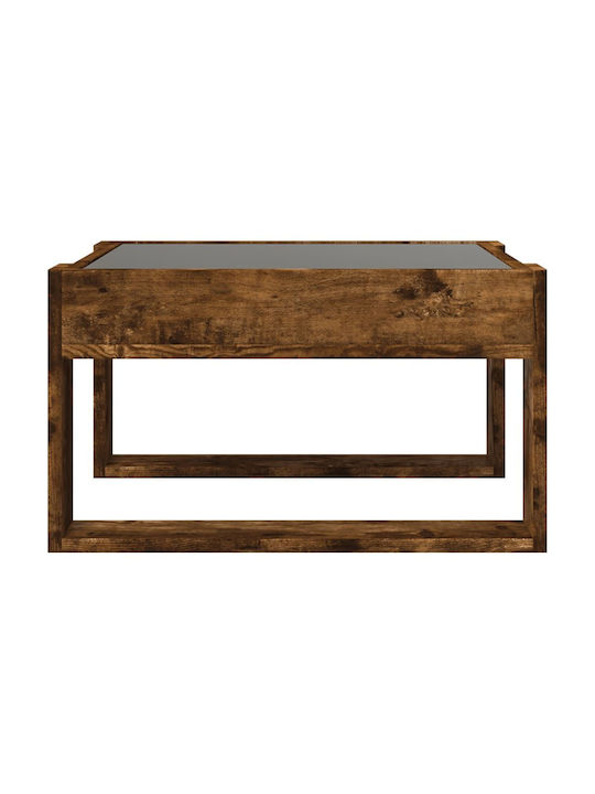 Square Glass Side Table Brown M50xP50xH30cm