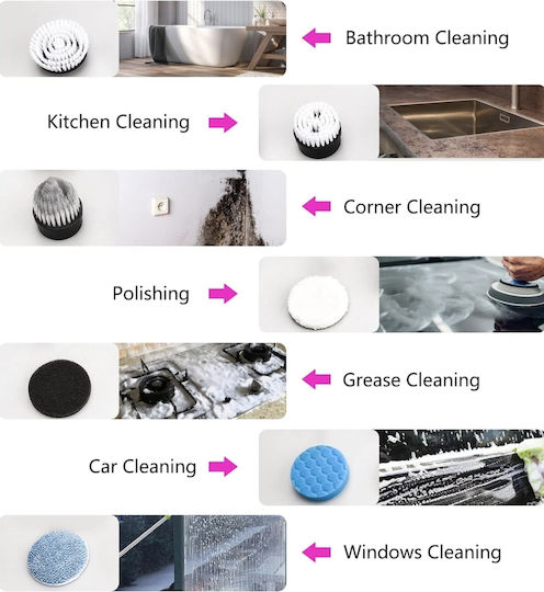 Plastic Rotating Cleaning Brush with Handle