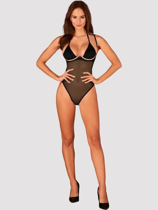 Selinne Bodysuit Sexy Plasă Negru