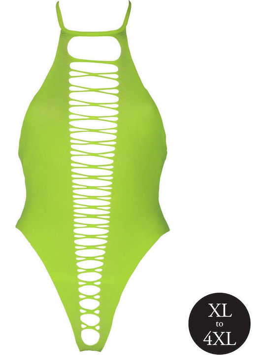 Plus Size Sexy Κορμάκι Διχτυωτό Πράσινο