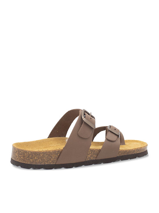 Flache Sandalen für Damen in Braun Farbe