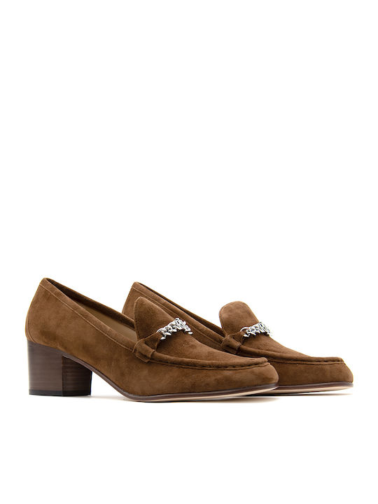 Δερμάτινα Γυναικεία Loafers σε Καφέ Χρώμα