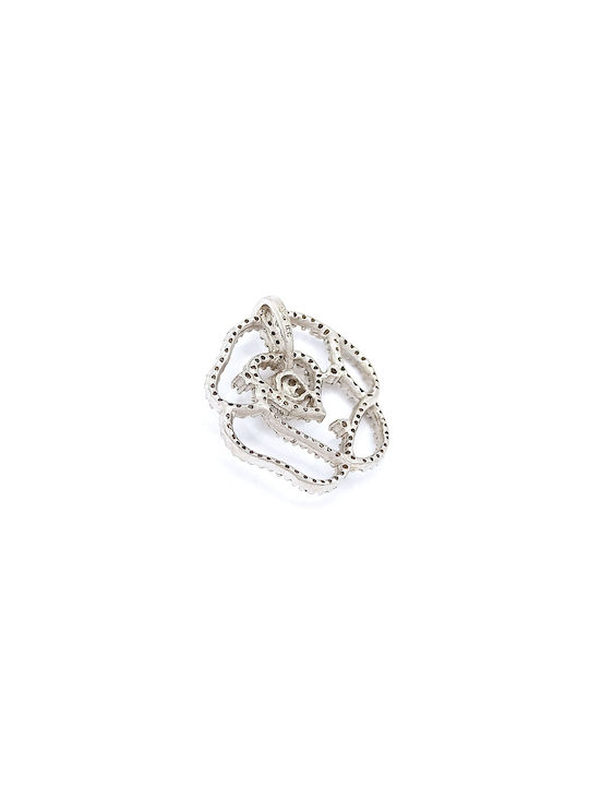 PS Silver Charm with design Flower from Silver with Zircon