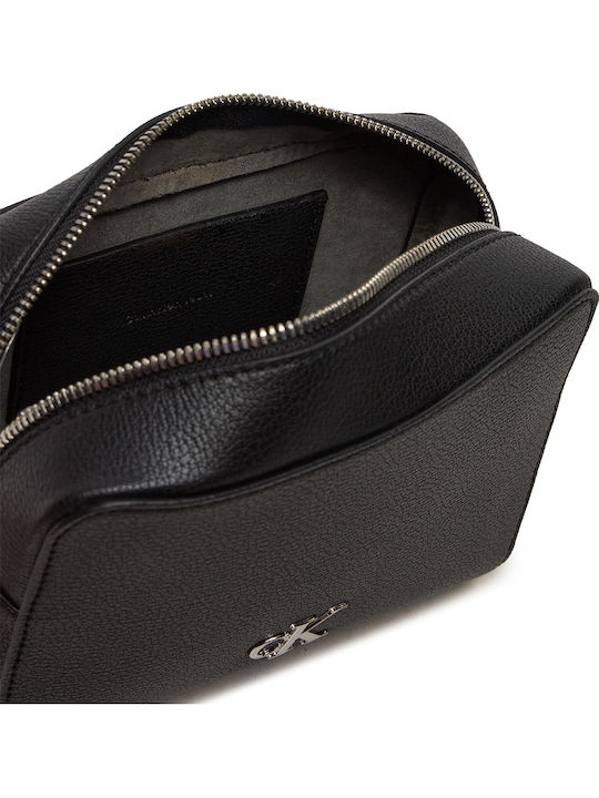Minimal Monogram Camera Leder Damentasche Umhängetasche Schwarz