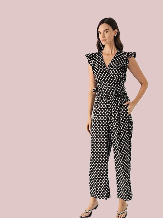 Women's Satin Polka Dot Elastic Waist Trousers