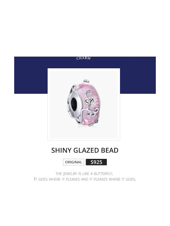 Silver me Shiny Glazed Charm από Ασήμι Ροζ