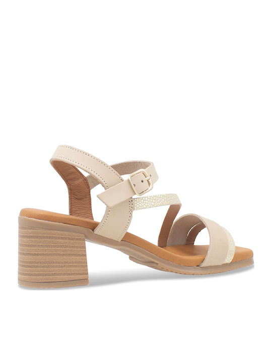 Leather Sandals Beige