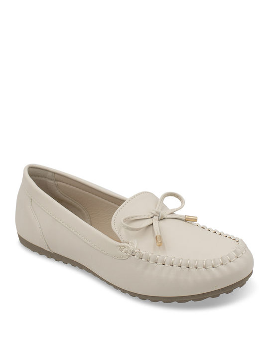 Tsouderos Shoes Women's Loafers in Beige Color