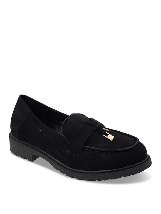 Tsouderos Shoes Γυναικεία Loafers σε Μαύρο Χρώμα