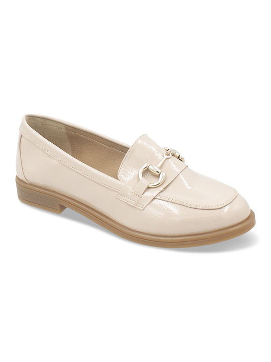 Tsouderos Shoes Women's Moccasins in Beige Color