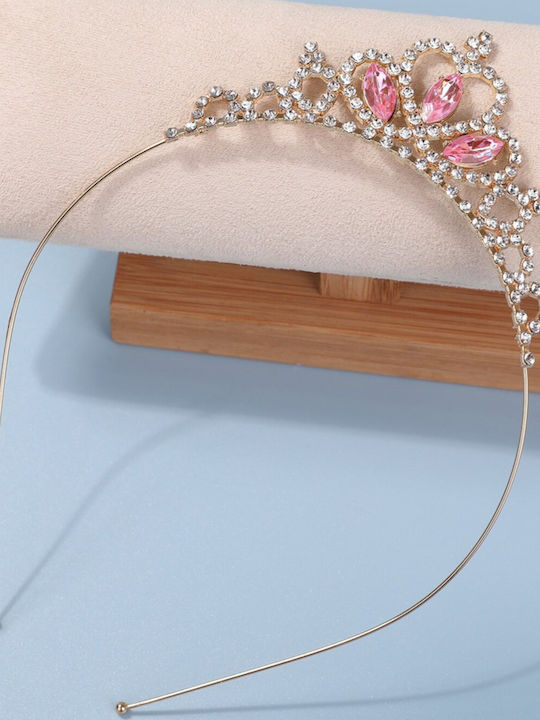 Official Ultra-Shiny Princess Tiara/Crown - Fancy Rhinestones Pink Gold
