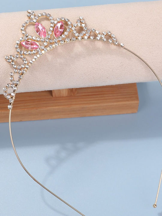 Official Ultra-Shiny Princess Tiara/Crown - Fancy Rhinestones Pink Gold