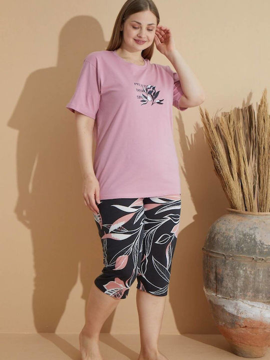 Women's Capri Pajamas Short Sleeve 0978 Multicolor