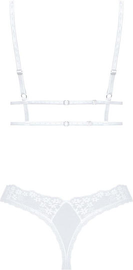 Heavenly Sexy Seturi De Lenjerie Sexy Cu Dantelă Alb 2 Bucăți