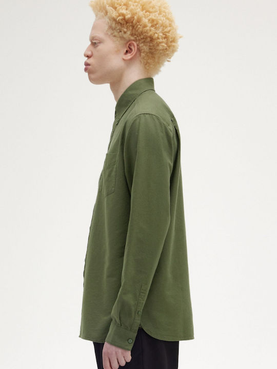 Long Sleeve Shirt In Regular Fit Green