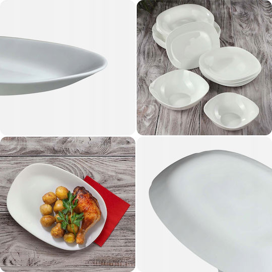 Kadax Servierplatte Oval Glas Weiß 22x16cm 1Stück
