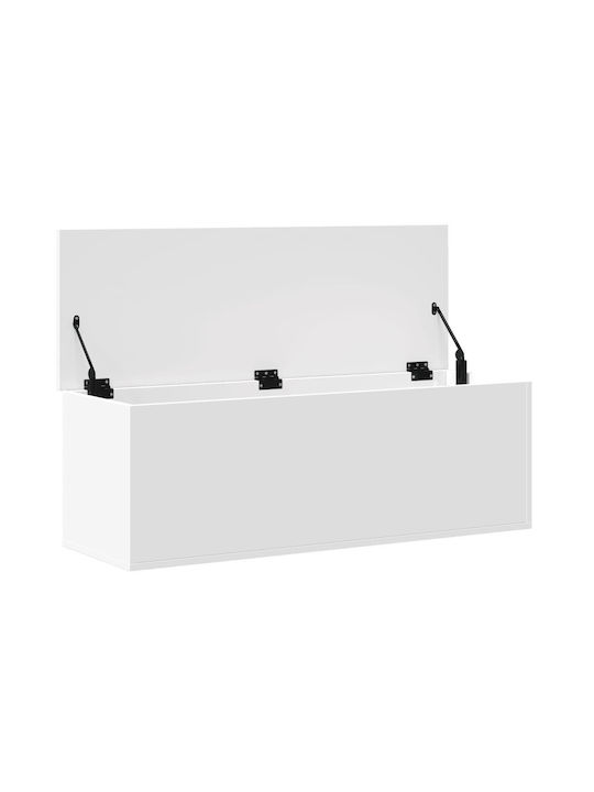 vidaXL Декоративна куфар Дърво Бял 102x35x35бр