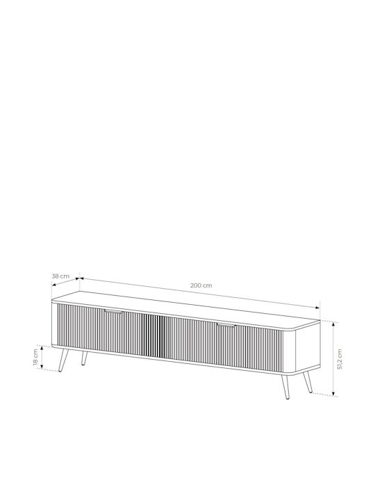 TV Stand Lante Anthracite M200xD38xH51cm