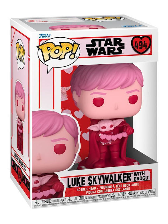 Funko Pop! Movies: Luke Skywalker with Grogu (Valentine) Bobble-Head Special Edition