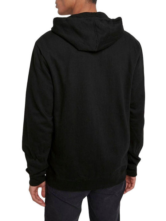 Blend Men's Sweatshirt Jacket with Hood and Pockets BLACK