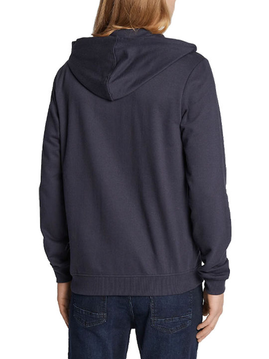 Blend Men's Sweatshirt Jacket with Hood and Pockets Blue