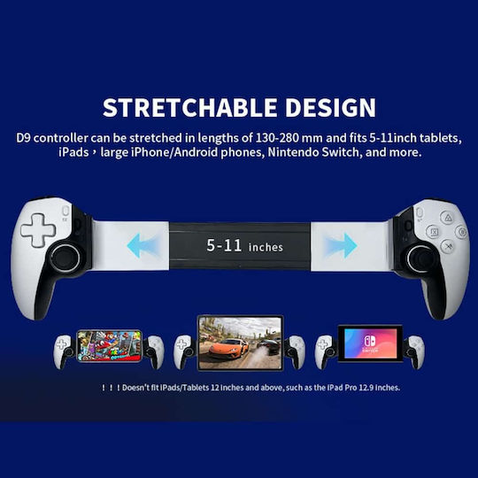 Techsuit BSP-D9 Ασύρματο Gamepad για Android / PS3 / PS4 / Switch / iOS Λευκό