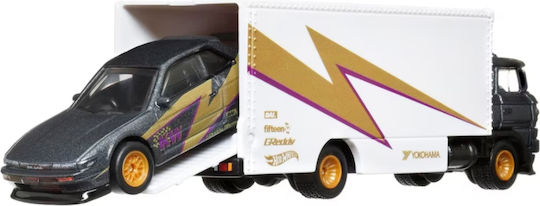 Hot Wheels Premium Car Culture Team Transport Set Cu Camion Nissan Silvia (S13) Sakura Sprinter 1:64 Pentru 3+ Ani