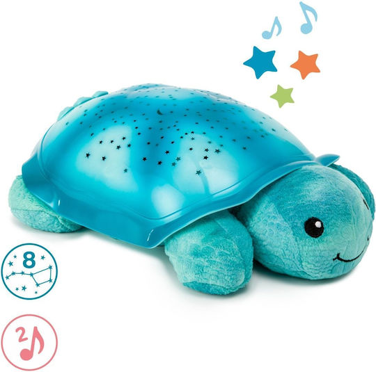 Cloud b Sleep Toy Twinkling Twilight Turtle made of Fabric with Light and Sounds for 0++ Months Aqua
