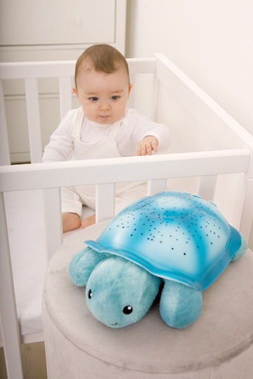 Cloud b Sleep Toy Twinkling Twilight Turtle made of Fabric with Light and Sounds for 0++ Months Aqua
