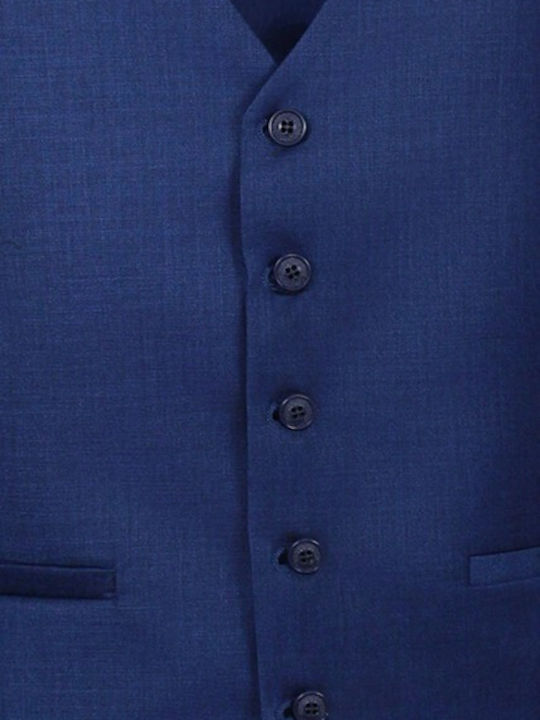 Men's Blue Suit Mixed Wool 65% Polyester 35% Viscose