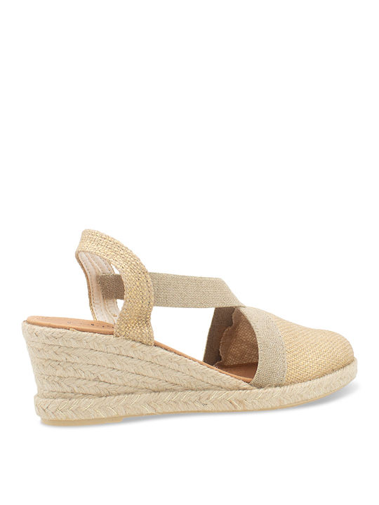 Mediterranean Damen Espadrilles in Gold Farbe