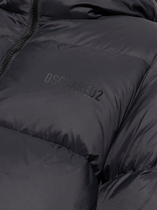 Μακρύ Γυναικείο Puffer Μπουφάν για Χειμώνα Black