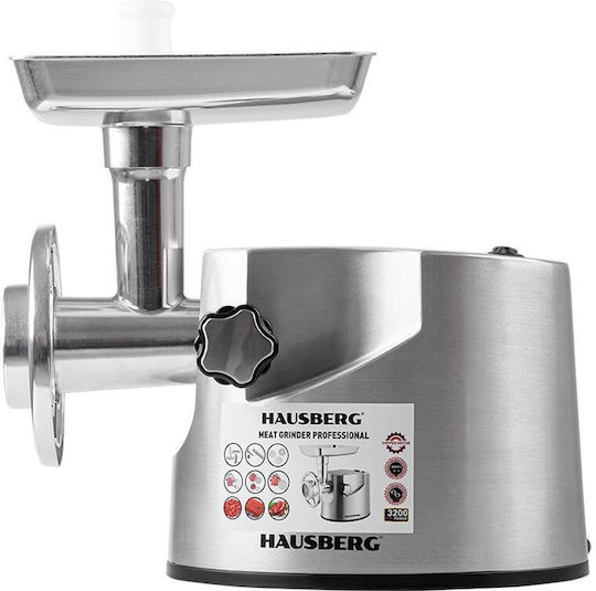 Hausberg Μηχανή Άλεσης Κιμά 3200W Ασημί