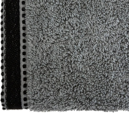 Atmosphera Πετσέτα Χεριών Joia 30x50εκ. Slate Grey Βάρους 550gr/m²