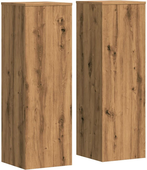 vidaXL Plant Stands Wooden Beige 33cmx33cmx100cmcm. 2pcs